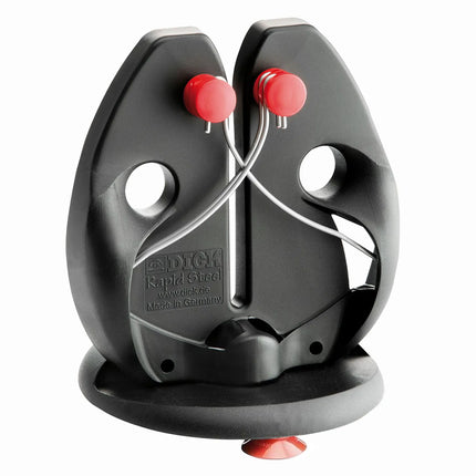 F. DICK | Rapid Steel Action Knife Sharpener – 3 sharpening rods - with base plate - black