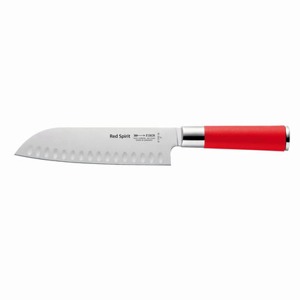 F. DICK | Santoku Knife – Red Spirit - Granton Hollow Edge - 18 cm Blade - Red Handle