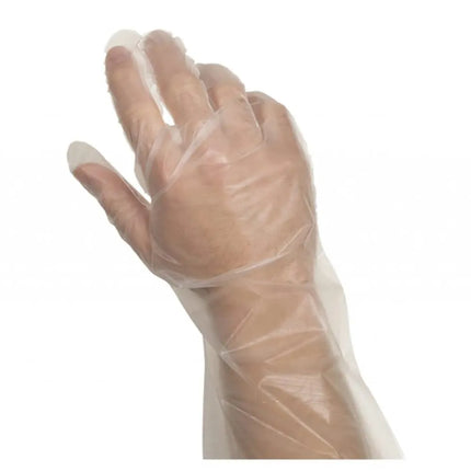 Găng Tay Dùng Một Lần Dài Đến Khuỷu Tay Poly Handgards 303120273 - Không Bột, Trong Suốt, Một Cỡ