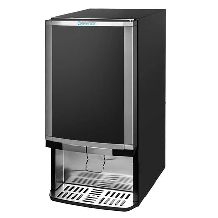GASTRO-COOL | Commercial Milk Dispenser - 375mm - 48 Litres - with 1 hinged glass door - LED lighting - digital controller with temperature display - Black - Temperature range 0 to 18 °C