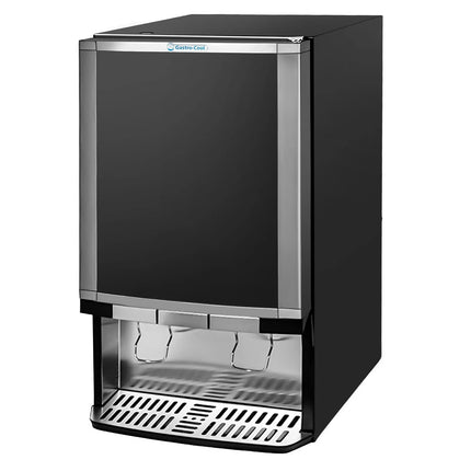 GASTRO-COOL | Commercial Milk Dispenser - with Illuminated Canopy - 480mm - 65 Litres - 1 hinged glass door - LED lighting - digital controller with temperature display - Black - Temperature range 0 to 18 °C