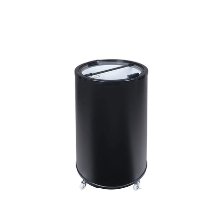GASTRO-COOL | Party Drinks Cooler Barrel – 41 L - 0–10°C - Glass lid - Castors - Black