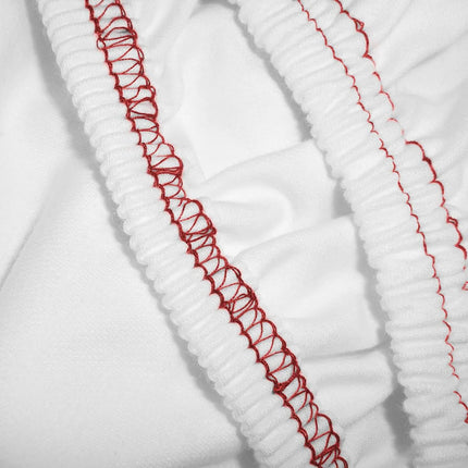 GGM Gastro (10 pcs) Jersey Fitted Sheet - 200x200cm - White / Red