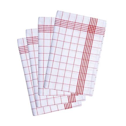 GGM Gastro (10 pcs) Tea towel made of Cotton Glass cloth - 50x70cm - Red checked