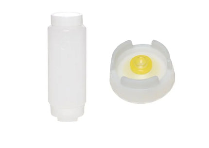 GGM Gastro (12 Cái) Bình Bóp Nước Sốt - Nắp Van Dòng Vừa (Chống Nhỏ Giọt) - 355ml - Nắp Vặn - Nắp Trắng