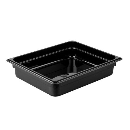 GGM Gastro (12 Cái) Khay GN 1/2 Polycarbonate - Đen - 3.9L - Sâu 65mm