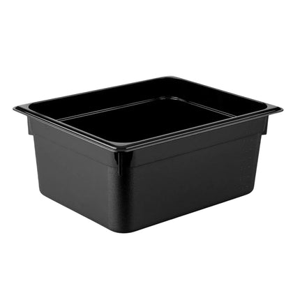 GGM Gastro (12 Cái) Khay GN 1/2 Polycarbonate - Đen - 8.9L - Sâu 150mm