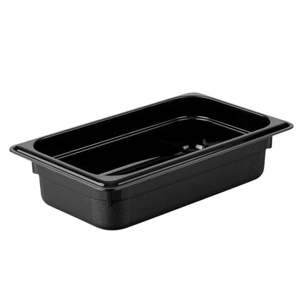GGM Gastro (12 Cái) Khay GN 1/4 Polycarbonate - Đen - 1.7L - Sâu 65mm