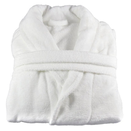 GGM Gastro (12 pcs) Bathrobe with Shawl Collar - Size: XXL - White - Velour Outer/Towelling Inner