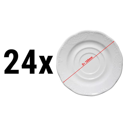 GGM Gastro (12 pcs) CLASSICO - Cappuccino saucers - Ø160mm - White