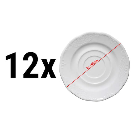 GGM Gastro (12 pcs) CLASSICO - Cappuccino saucers - Ø160mm - White