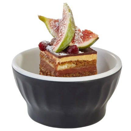GGM Gastro (12 pcs) Dessert Bowl - HALFTONE - Melamine - 100ml - round - Ø 80mm - Black/White