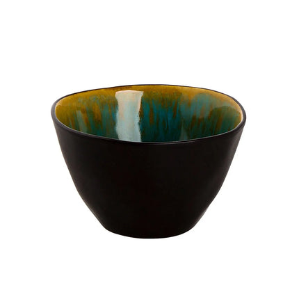 GGM Gastro (12 pcs) Dessert Bowl - Lotus - Stoneware - round - Ø 80mm - Black/Turquoise