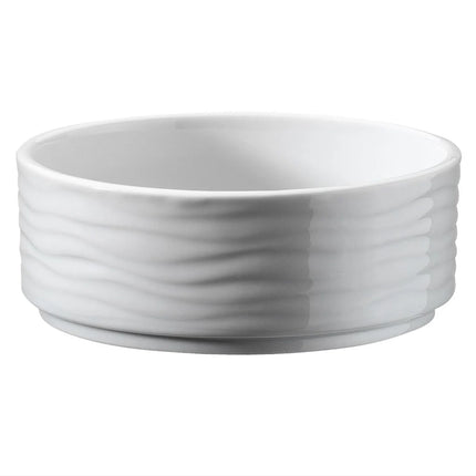 GGM Gastro (12 pcs) Dessert Bowl - SEA WAVE - Porcelain - 350ml - round - Ø 120mm - Depth: 46.2mm - White