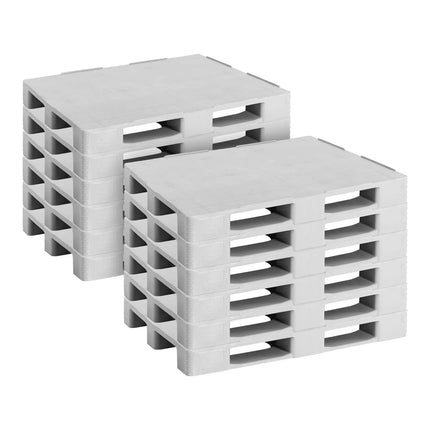 GGM Gastro (12 pcs) - Euro Pallet 1200x800mm - Hygienic ABS Plastic - Load Capacity: 4000kg - Grey