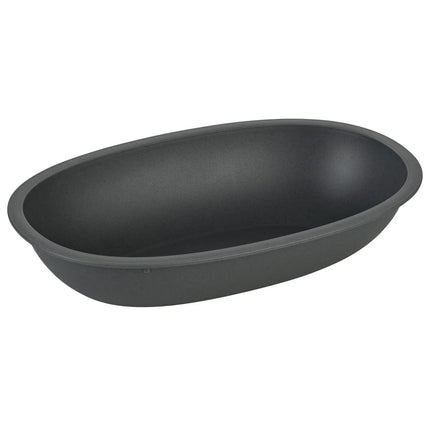 GGM Gastro (12 pcs) Food Lidding Tray Polypropylene - 800ml - Oval - Grey