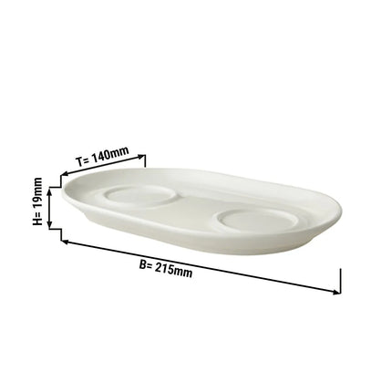 GGM Gastro (12 pcs) LUX - Milk & sugar tray - 215x140mm - Ivory