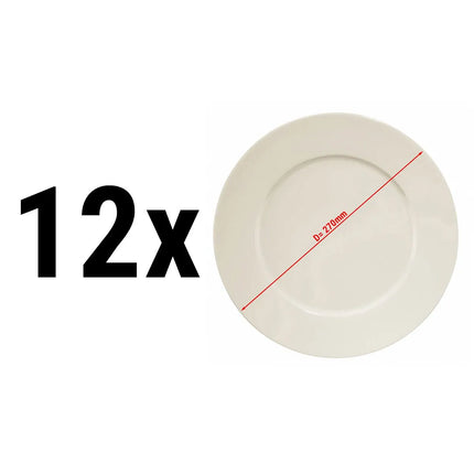 GGM Gastro (12 pcs) PERA Cream | Plate - flat - Porcelain - Ø270mm - Cream