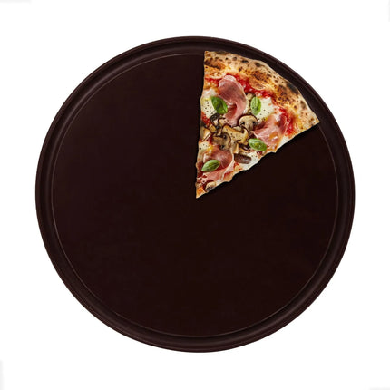 GGM Gastro (12 pcs) Pizza Plate - Polyethylene - Ø340mm - with juice groove - Brown