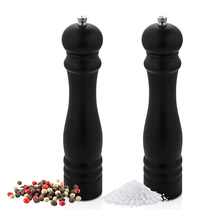 GGM Gastro (12 pcs) Salt & Pepper Mills PREMIUM - Wood - Height: 250mm - Black