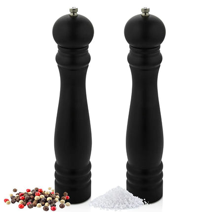 GGM Gastro (12 pcs) Salt & Pepper Mills - Wood - Height: 300mm - Black
