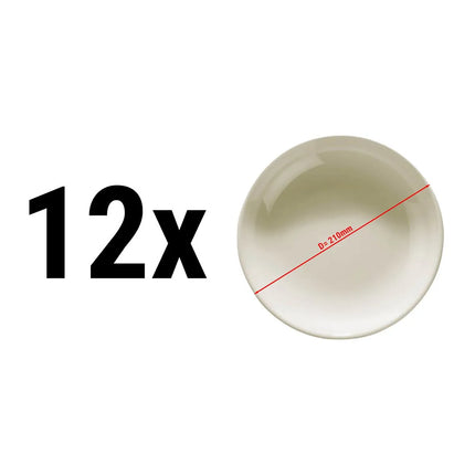 GGM Gastro (12 pcs) TEOS | Deep Plate - Porcelain - Ø210mm - Cream