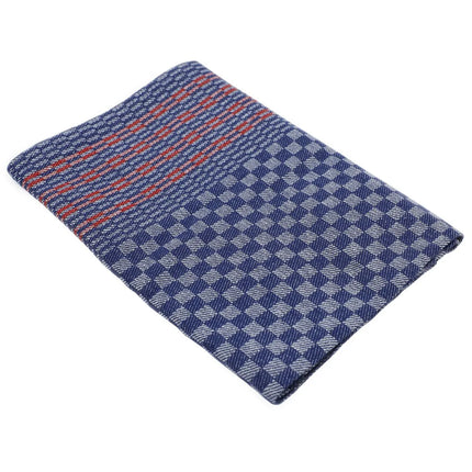 GGM Gastro (150 pcs) Tea towel made of Linen‑cotton Checked - 50x100cm - Blue checked with red stripes