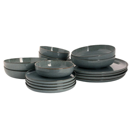 GGM Gastro (16 pcs) ANTIGO | Crockery set - Porcelain - Ø150/Ø190/Ø280mm - Blue