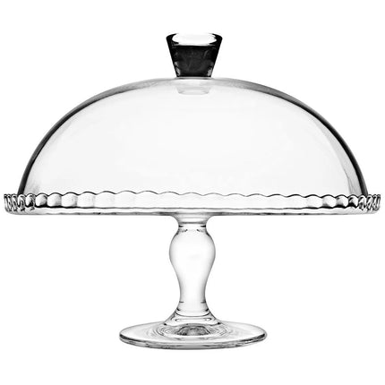 GGM Gastro (2 Cái) Kệ Tầng Buffet - Mini Patisserie - Đĩa Phục Vụ Có Chân & Nắp Chụp - Thủy Tinh - Cao 262mm