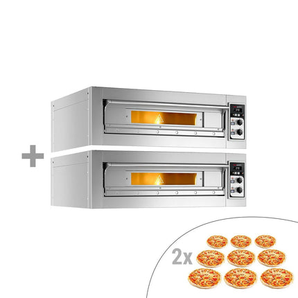 GGM Gastro (2 pcs) Electric Deck Pizza Oven - Single Deck - Refractory Stone Deck - 9 - Ø 33cm (33 cm) - Mechanical Controls - up to 400°C
