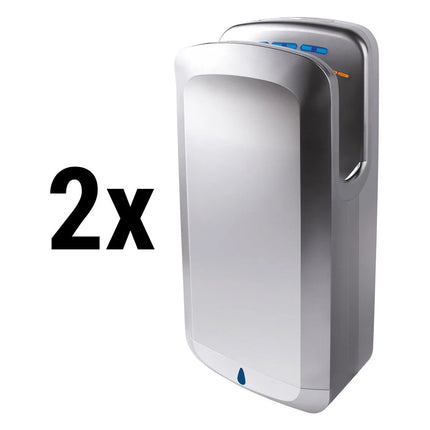 GGM Gastro (2 pcs) Hand Dryer with Sensor & UV Light - Matt Black Stainless Steel