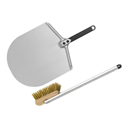 GGM Gastro (2 pcs) Pizza Peel - Aluminium - 355x305mm - Set: Pizza oven brush