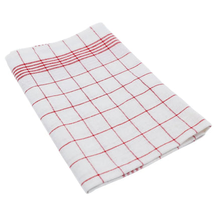 GGM Gastro (200 pcs) Tea towel made of Linen‑cotton Checked - 50x70cm - Red checked