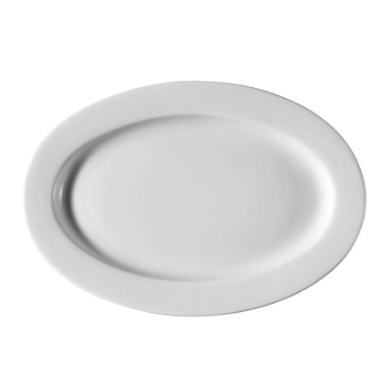 GGM Gastro (24 Cái) PERA - Đĩa Kebab Bầu Dục - Sứ - 280x210mm - Trắng