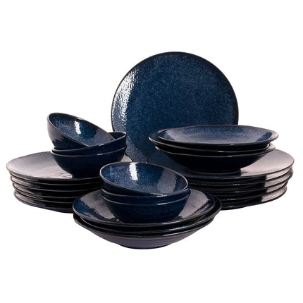 GGM Gastro (24 pcs) KIRYU | Crockery Set - Porcelain - Ø275mm/Ø235mm/Ø220mm/Ø140mm - Blue