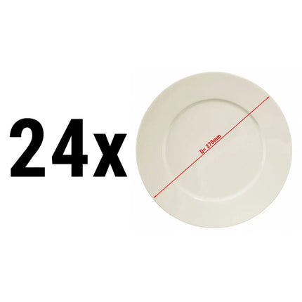 GGM Gastro (24 pcs) PERA | Plate - flat - Porcelain - Ø270mm - Cream