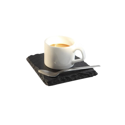 GGM Gastro (24 pcs) Slate Serving Board - Natural Slate - 6x 4-piece set - 100x100mm - Black