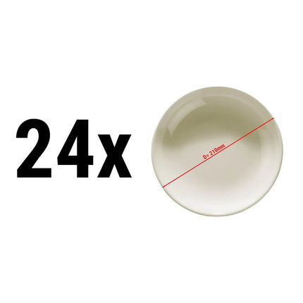 GGM Gastro (24 pcs) TEOS | Deep Plate - Porcelain - Ø210mm - Cream