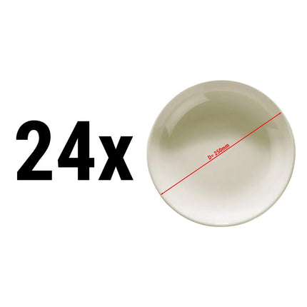 GGM Gastro (24 pcs) TEOS | Deep Plate - Porcelain - Ø250mm - Cream
