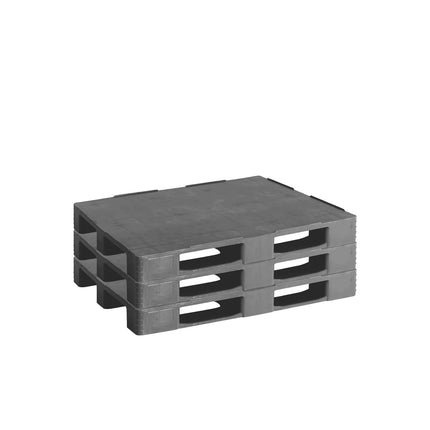 GGM Gastro (3 pcs) - Euro Pallet 1200x800mm - Hygienic Recycled ABS - Load Capacity: 650kg - Dark Grey