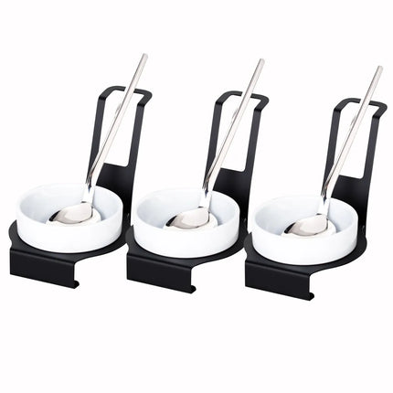 GGM Gastro (3 pcs) Spoon Rest - Round - Stainless Steel - 140x140x145mm