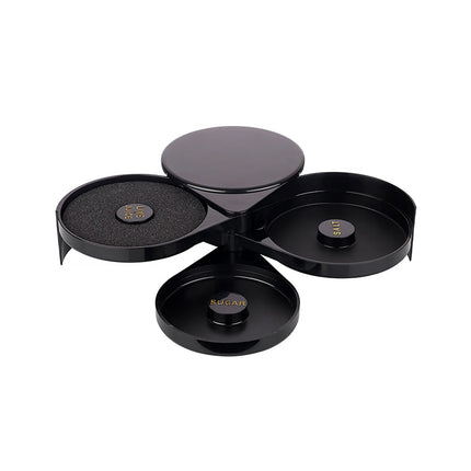 GGM Gastro 3-Tier Margarita & Cocktail Glass Rimmer – 2 compartments - Lime sponge - Black - ABS