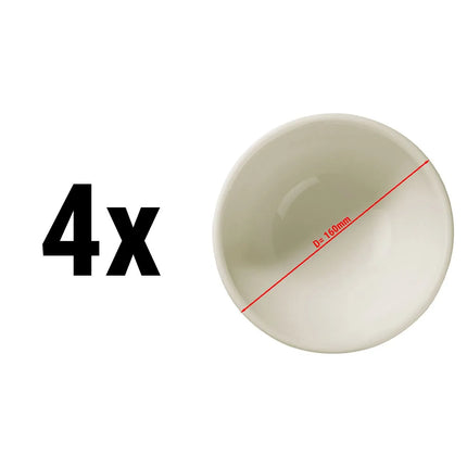 GGM Gastro (4 pcs) Dessert Bowl - Porcelain - round - Ø 160mm - Depth: 110mm - Cream