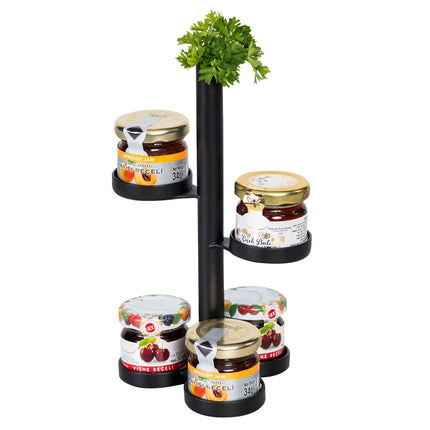 GGM Gastro (4 pcs) Jam Etagere / Buffet Stand - Black - Height: 200mm - with 5 shelves