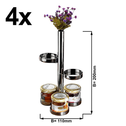 GGM Gastro (4 pcs) Jam Etagere / Buffet Stand - Stainless steel - Chrome - Ø110mm - with 5 shelves