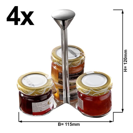 GGM Gastro (4 pcs) Jam Etagere / Buffet Stand - Stainless steel - Chrome - round - Ø115mm - with 3 shelves