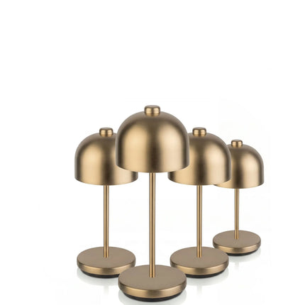 GGM Gastro (4 pcs) LED Table Lamp - JOSEF MICRO - Rechargeable - Cordless - 3-step dimmable - Ø80mm - Champagne - with Charging Dock