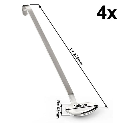 GGM Gastro (4 pcs) Sauce Ladle - Ø100mm - Length: 270mm - Stainless Steel
