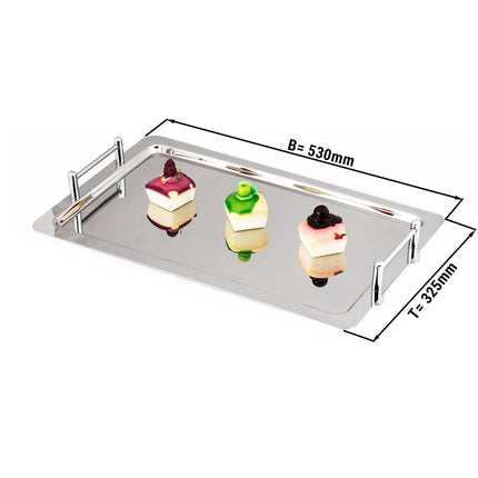 GGM Gastro (4 pcs) Serving Tray - Stainless Steel - 530x325mm - Height: 70mm - polished