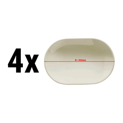 GGM Gastro (4 pcs) TEOS | Kebab Platter - oval - Porcelain - 360x165mm - Cream